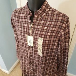 St. Johns Bay Plaid Button Down Shirt Size Small